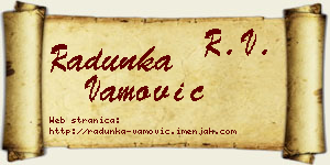 Radunka Vamović vizit kartica